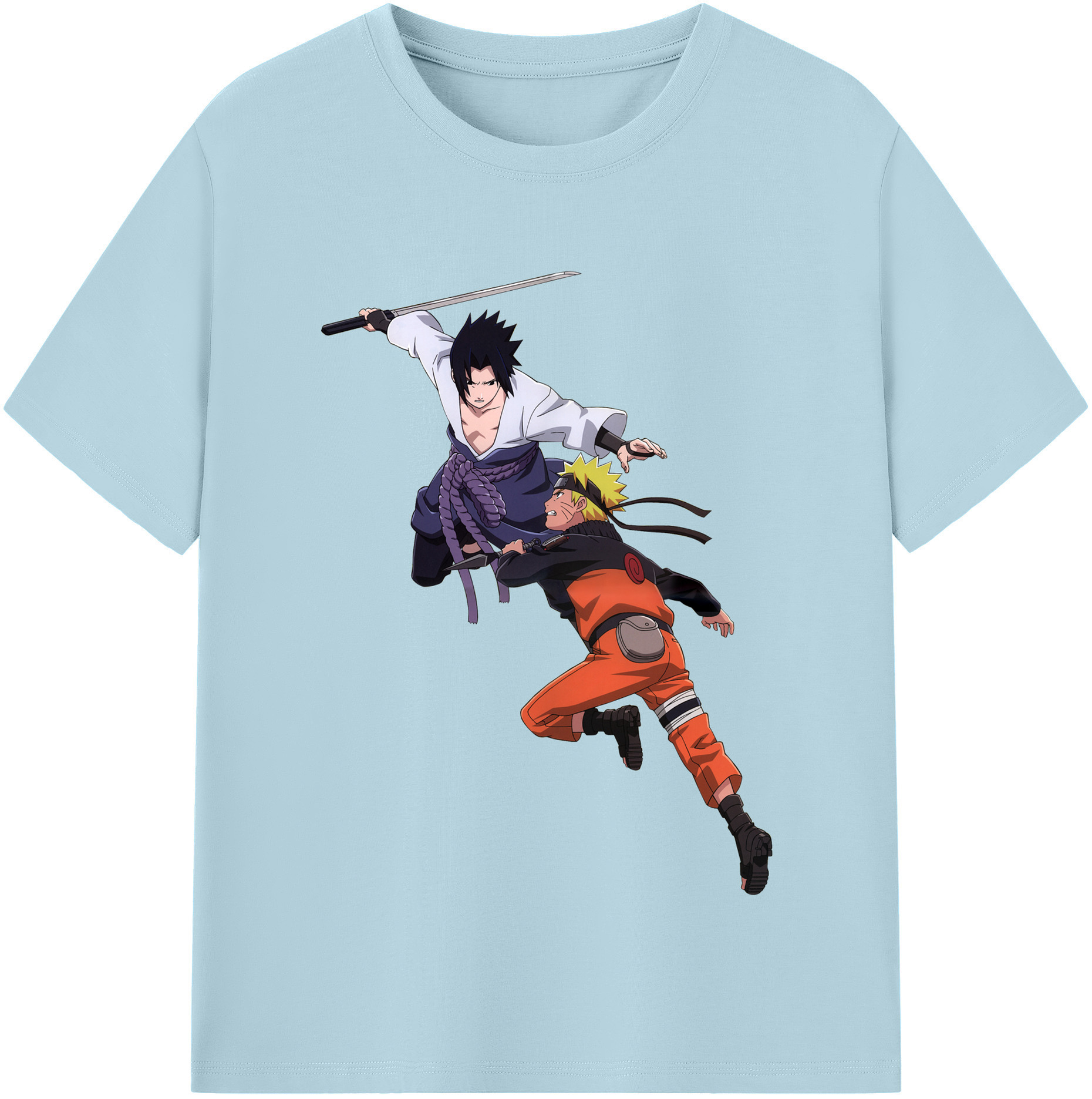 （画像用） NARUTO -ナルト- うちは サスケ Uchiha Sasuke 綿100％半袖Tシャツ（フロントプリント）